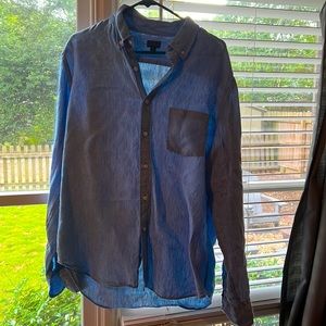 J. Crew linen button down, size L.